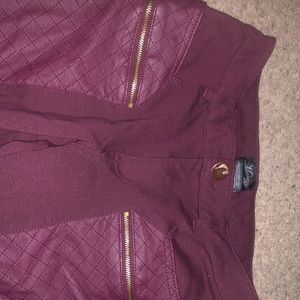 Leather/polyester jeggings